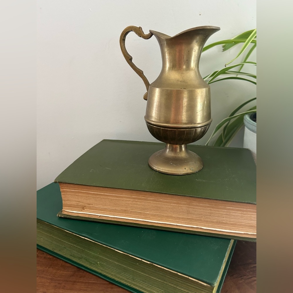 Elegant Brass Vase Pitcher with handle 6”